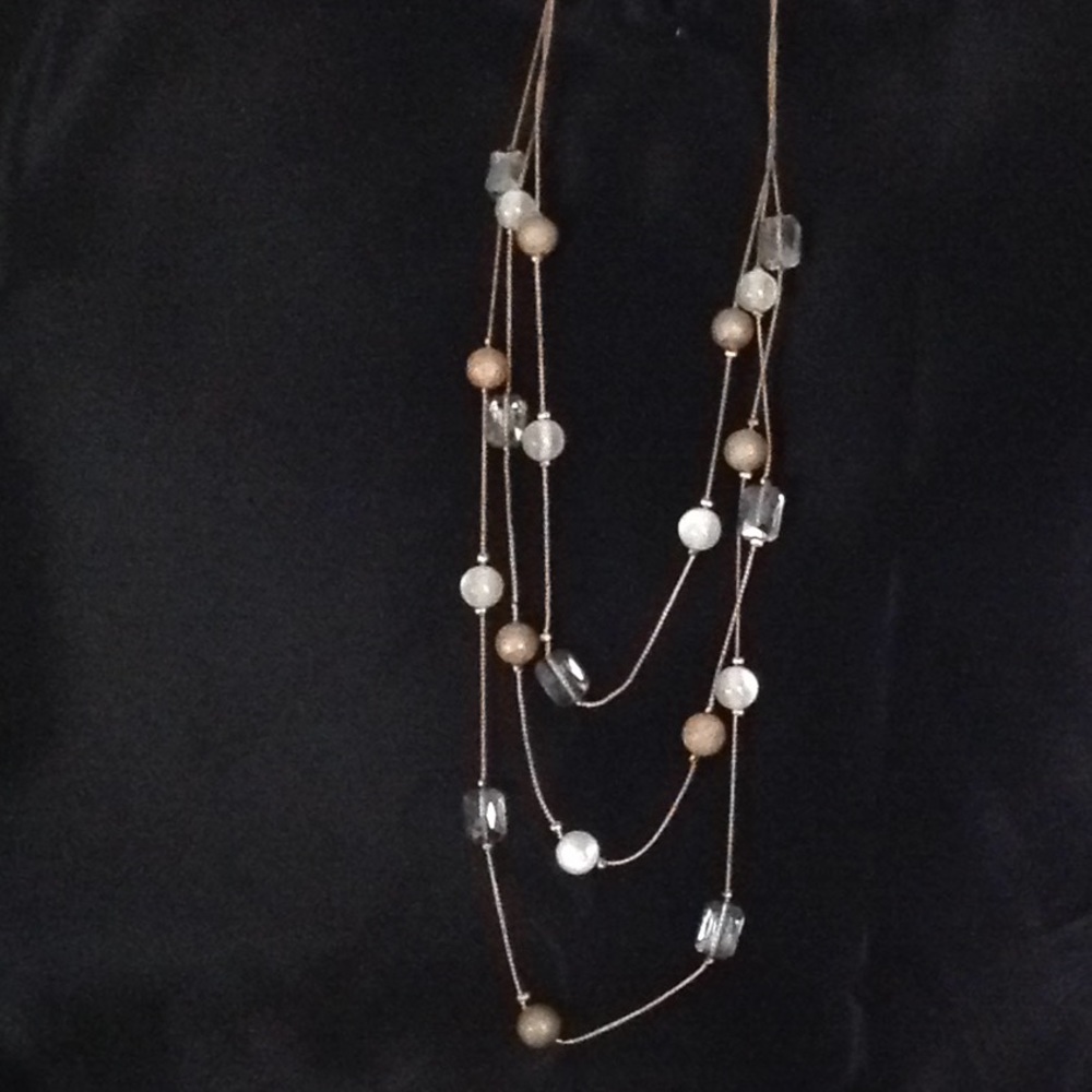 Three Tiered Layered Necklace in Gold